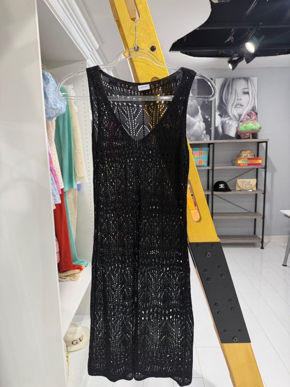 Black Crochet Sleeveless Dress